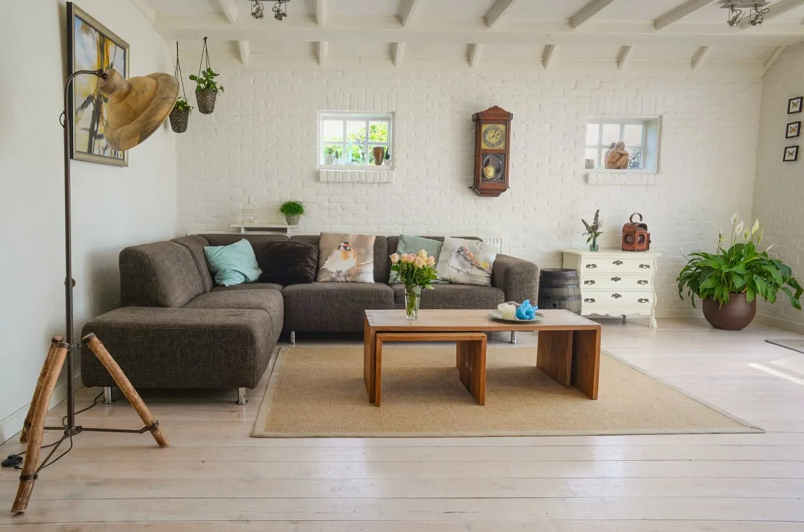 Designer luminaire photographed in a contemporary room